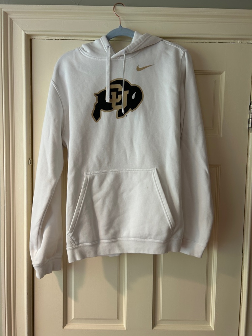 Nike White Crewneck Hoodie with CU Buffalo Logo